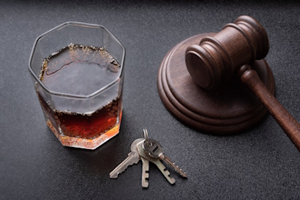A gavel, a glass with a drink and car keys, McGrath Law Firm, DUI Law Firm in Mount Pleasant,, SC
